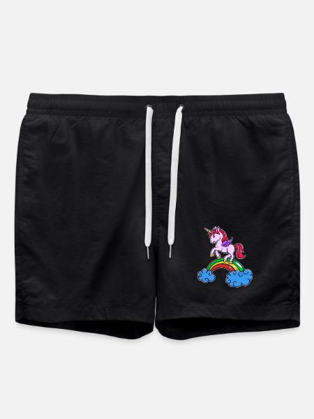 Einhorn Cool Tier - Badeshorts - Schwarz