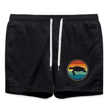 Turtle sea turtle - Swim Trunks - black - Front - AI Model Male 185 light (185cm)