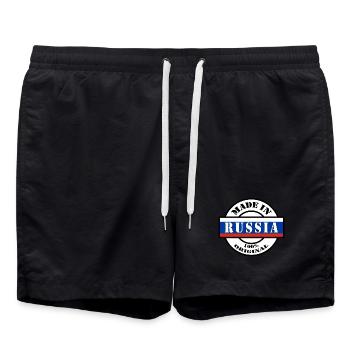 MADE IN RUSSIA, Russia, Russian Federation - Swim Trunks - black - Front - AI Model Male 185 light (185cm)