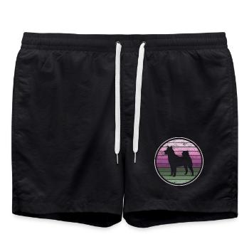 Akita Shiba Inu dog - Swim Trunks - black - Front - AI Model Male 185 light (185cm)