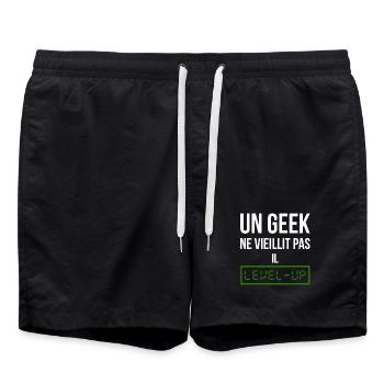 Geek Level (vert) - Short de bain - noir - Devant - AI Model Male 185 light (185cm)
