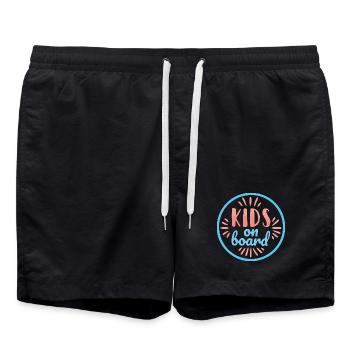 Kids on board - Swim Trunks - black - Front - AI Model Male 185 light (185cm)