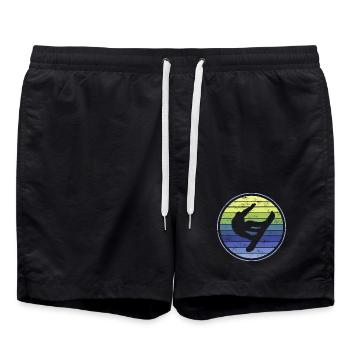 Snowboard Snowboarder - Badeshorts - Schwarz - Vorne - AI Model Male 185 light (185cm)