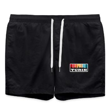 Turin Italie Voyage Souvenir Skyline Silhouette Ita - Short de bain - noir - Devant - AI Model Male 185 light (185cm)