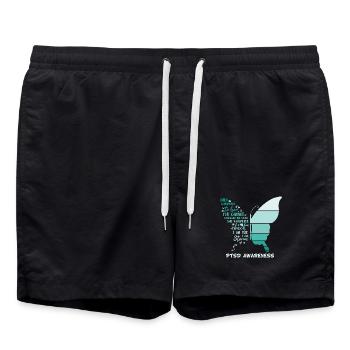Je suis le papillon de conscience de la tempête Ptsd - Short de bain - noir - Devant - AI Model Male 185 light (185cm)