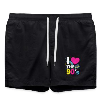 1990's 90S Heart The Nineties - Short de bain - noir - Devant - AI Model Male 185 light (185cm)