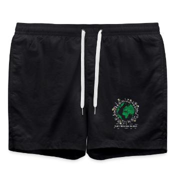 Plant These Save The Bees Flowers Bee - Swim Trunks - black - Front - AI Model Male 185 light (185cm)