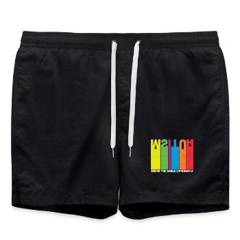 Autismus die Welt anders sehen - Badeshorts - Schwarz - Vorne - AI Model Male 185 light (185cm)