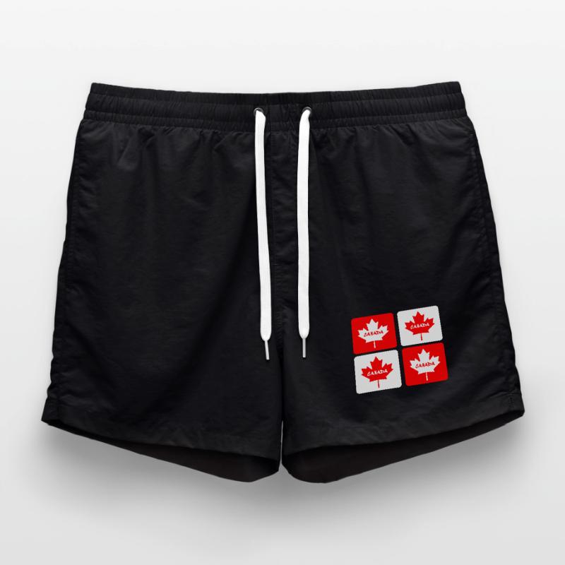Canada maple leaf flags design Swim Trunks