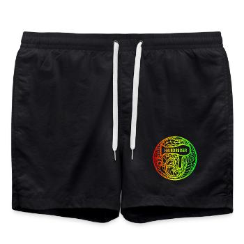 Friseur Regenbogen Design - Badeshorts - Schwarz - Vorne - AI Model Male 185 light (185cm)