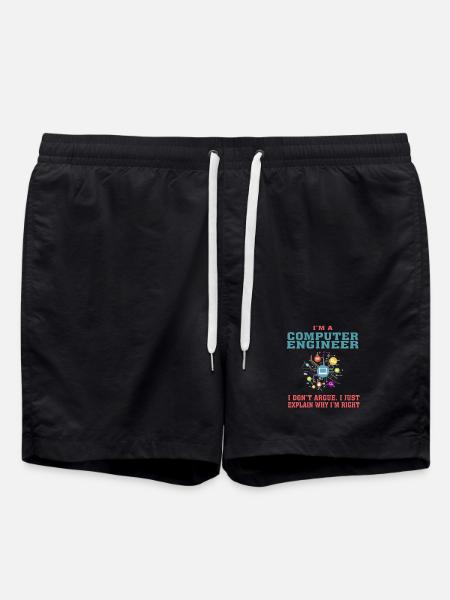 Citation amusante d’ingénierie informatique pour Computer Engi - Short de bain - noir