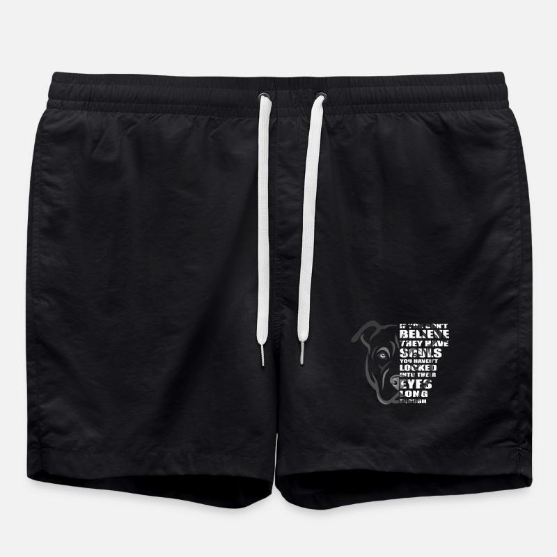 Soul Pitbull Dog Lover - Swim Trunks - black