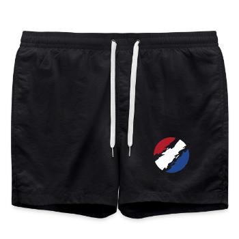 Niederlande Fahne Flagge Kreis - Badeshorts - Schwarz - Vorne - AI Model Male 185 light (185cm)