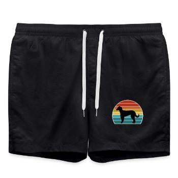 Taigan Dog Silhouette Vintage Sunset pour les amoureux des chiens - Short de bain - noir - Devant - AI Model Male 185 light (185cm)