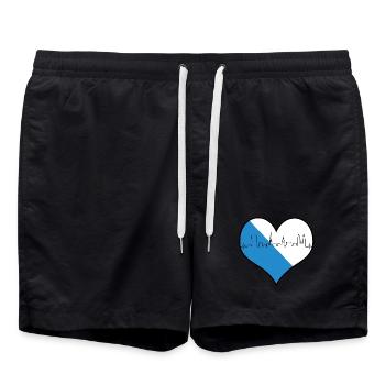 J’adore Zurich Züri Love Heart Suisse Cadeau - Short de bain - noir - Devant - AI Model Male 185 light (185cm)