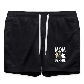 Mom Of Mr One-Derful Mother’s Day - Swim Trunks - black - Front - AI Model Male 185 light (185cm)