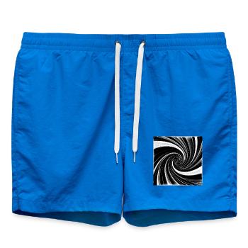 Black and white vortex - Swim Trunks - cobalt blue - Front