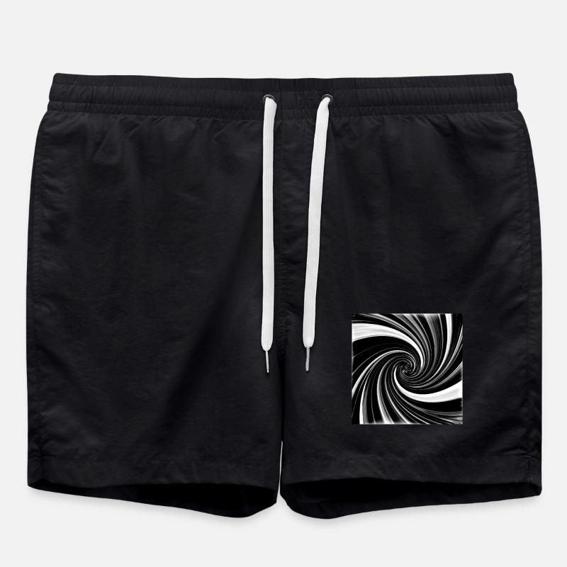 Black and white vortex - Swim Trunks - black