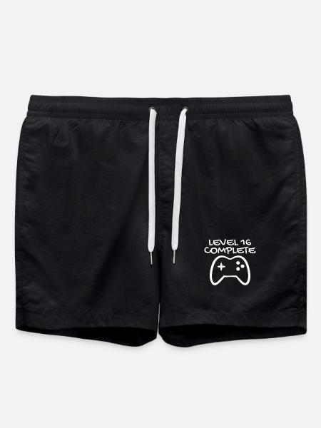 16. Geburtstag - Gamer 16 - 16 Jahre Geschenk - Badeshorts - Schwarz