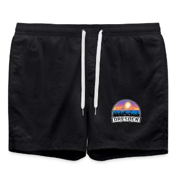Dresde Allemagne Skyline Vintage Sunset Travel Souv - Short de bain - noir - Devant - AI Model Male 185 light (185cm)