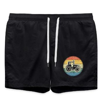 Vintage tractor for farmers and farmers - Swim Trunks - black - Front - AI Model Male 185 light (185cm)