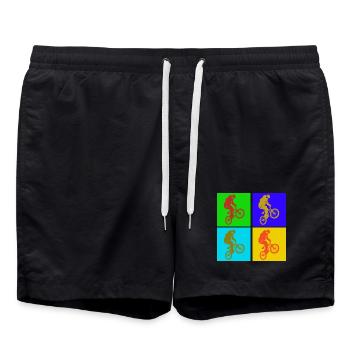 BMX Pop Art - Short de bain - noir - Devant - AI Model Male 185 light (185cm)