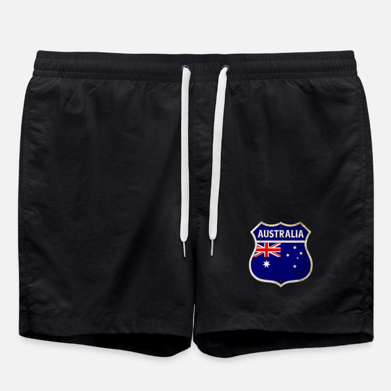Australien Wappen Flaggen Design - Badeshorts - Schwarz