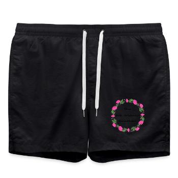 Une aide soignante formidable - couronne de fleurs - Short de bain - noir - Devant - AI Model Male 185 light (185cm)