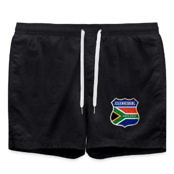 Johannesburg Afrique du Sud Armoiries Drapeaux Design - Short de bain - noir - Devant - AI Model Male 185 light (185cm)