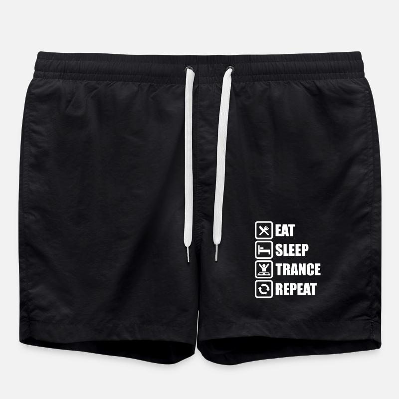 Eat Sleep Trance Repeat! - Badeshorts - Schwarz