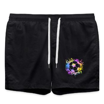 Paint Splashes Soccer Lover Graphic Soccer - Swim Trunks - black - Front - AI Model Male 185 light (185cm)