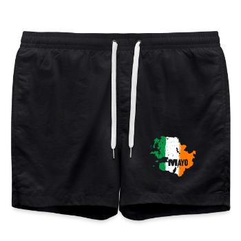 Mayo Irland County | Flagge Landkarte Kontur - Badeshorts - Schwarz - Vorne - AI Model Male 185 light (185cm)