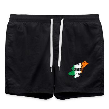 Donegal Irland County | Flagge Landkarte Kontur - Badeshorts - Schwarz - Vorne - AI Model Male 185 light (185cm)