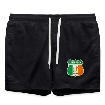 Limerick Irlande Armoiries Drapeaux Design - Short de bain - noir - Devant - AI Model Male 185 light (185cm)