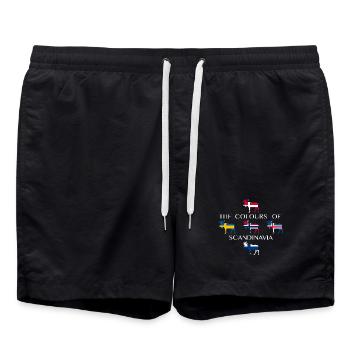 Skandinavien Flaggen Elche Farben Norwegen - Badeshorts - Schwarz - Vorne - AI Model Male 185 light (185cm)