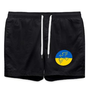 Ukraine Dove of Peace - Swim Trunks - black - Front - AI Model Male 185 light (185cm)