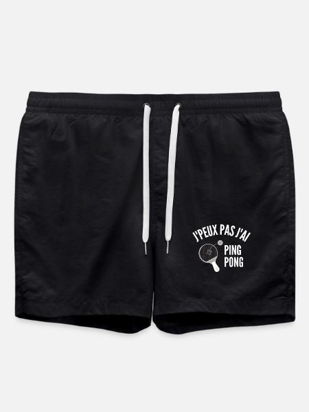 ping-pong, ping-pong sport, pongiste - Short de bain - noir