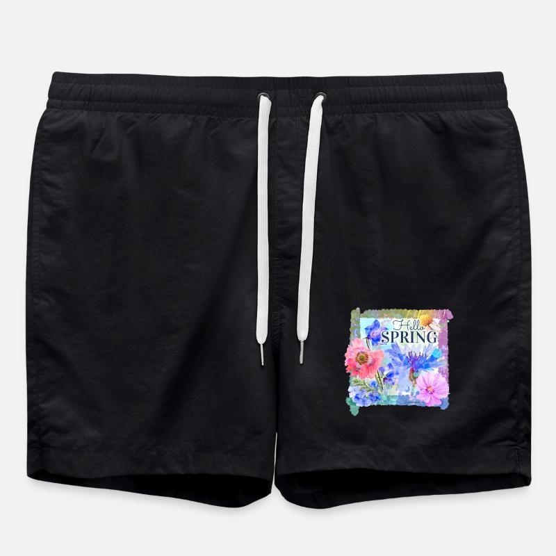 Fleurs de printemps | bonjour le printemps - Short de bain - noir