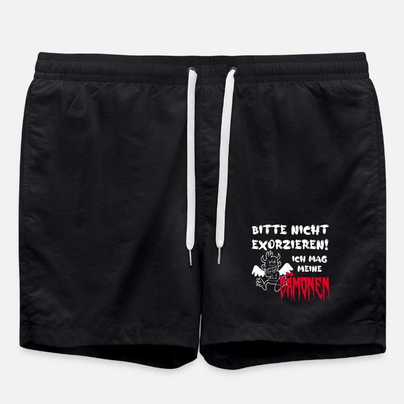 Bitte nicht exorzieren! Ich mag meine Dämonen - Badeshorts - Schwarz