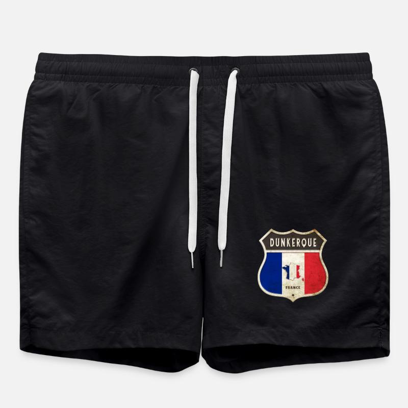 Dunkerque France Armoiries Drapeaux Design - Short de bain - noir