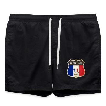 Versailles Frankreich Wappen Flaggen Design - Badeshorts - Schwarz - Vorne - AI Model Male 185 light (185cm)