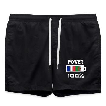 Algeria and France Power 100% - Swim Trunks - black - Front - AI Model Male 185 light (185cm)