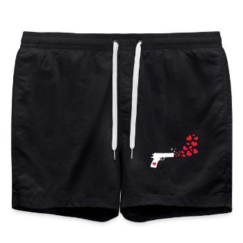 Monde Paix Cœur Paix Amour Humanité - Short de bain - noir - Devant - AI Model Male 185 light (185cm)