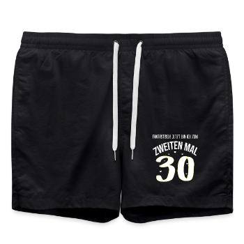 Geburtstag 60 Jahre Frau 2. mal 30 Geschenk - Badeshorts - Schwarz - Vorne - AI Model Male 185 light (185cm)