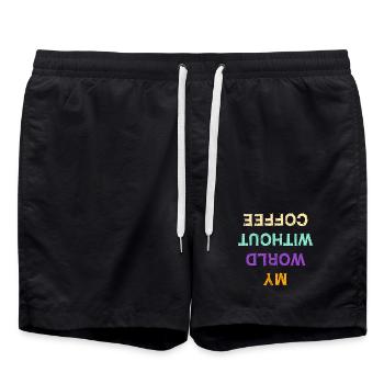 Drôle de café Caféine Déclaration Amateurs de café - Short de bain - noir - Devant - AI Model Male 185 light (185cm)