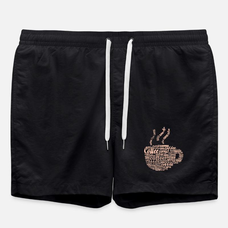 Kaffeeliebhaber Kaffee Spruch Kaffeetrinker - Badeshorts - Schwarz