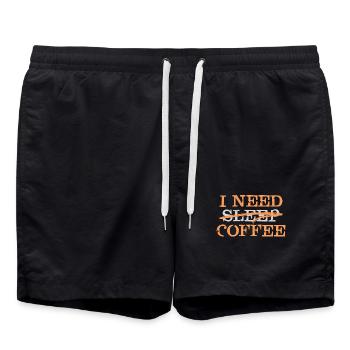 Coffee Lovers Statement Koffee Coffee Fatigue - Swim Trunks - black - Front - AI Model Male 185 light (185cm)