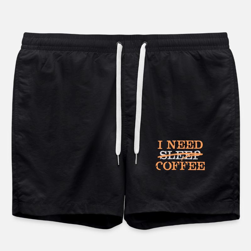 Kaffeeliebhaber Statement Koffee Kaffee Müdigkeit - Badeshorts - Schwarz
