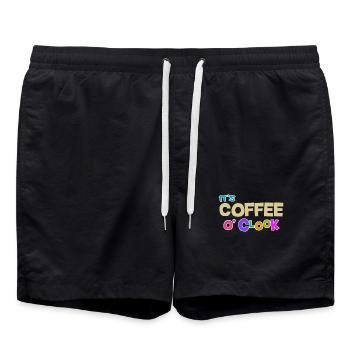 Cool Coffee Caffeine Statement Coffee Lovers - Swim Trunks - black - Front - AI Model Male 185 light (185cm)