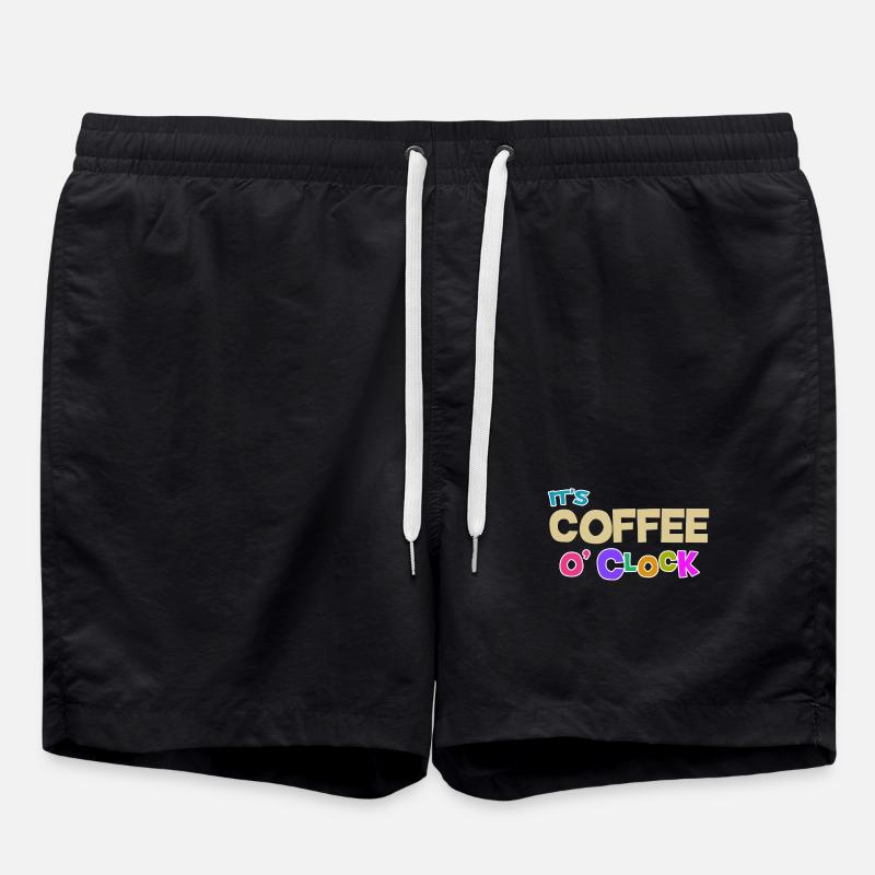 Cool Kaffee Koffein Statement Kaffeeliebhaber - Badeshorts - Schwarz